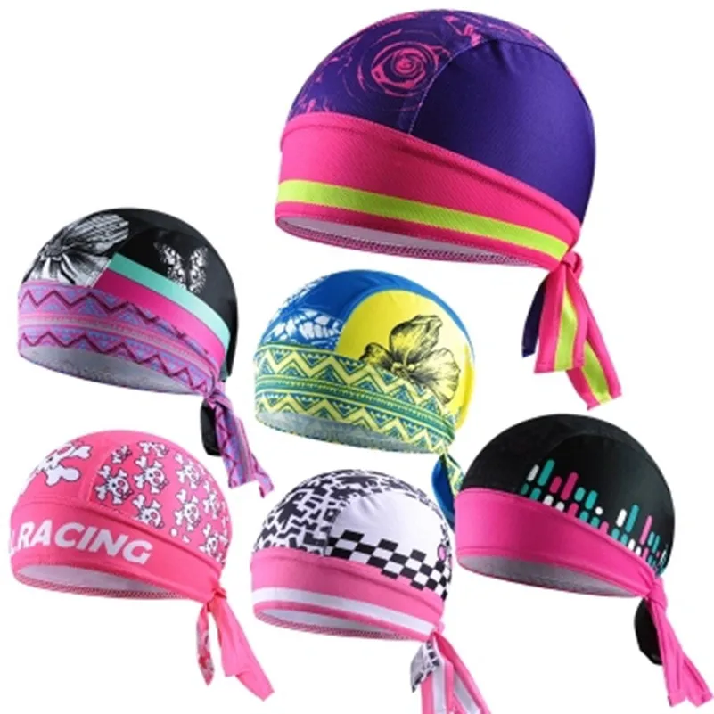 

Bike Hat Flexible Cycling Helmet Cap Women Men Black Bicycle bandana pirates scarf MTB Team Headband Headwear 2018 Pink Black