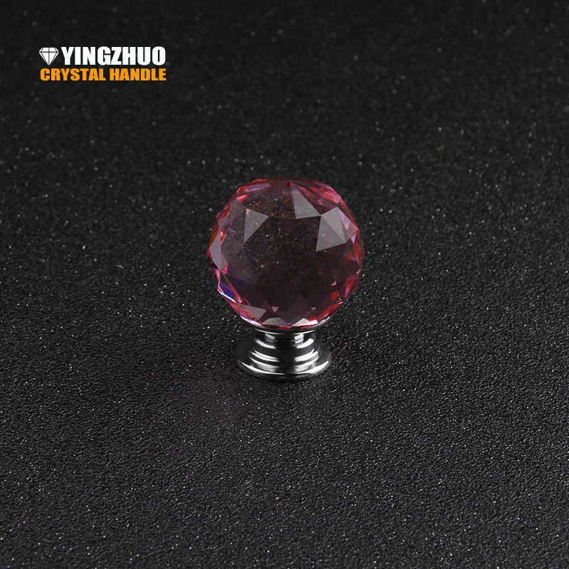 

2018 5pcs 30mm Luxury Clear Pink K9 Crystal Knobs Cabinet Drawer Handle Hardware Accessories Furniture Decoration 2003-pink