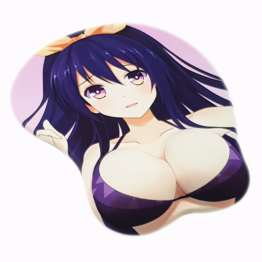 "Date A Live" Принцесса аниме 3D Oppai коврик для мыши с подставкой на запястье 26*21*3,2 см 2way ткань