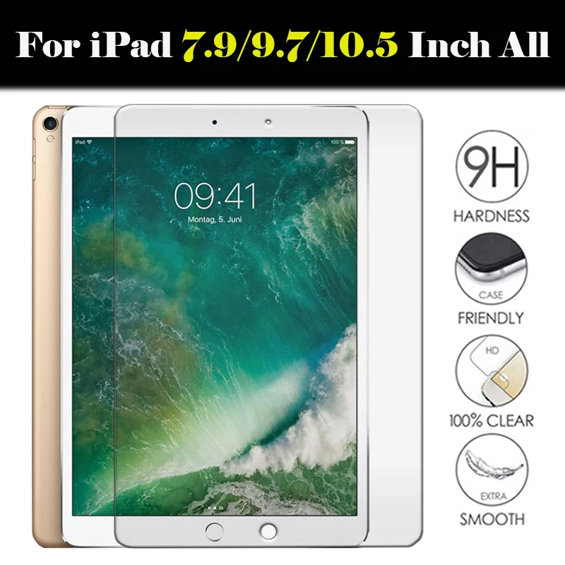 

Protective Glass For Apple ipad 9.7 2 3 5 6 Screen Protector 2016 Tempered ipad9.7 Mini 4 1 Air Pro 2018 2017 10.5 Inch Tablet