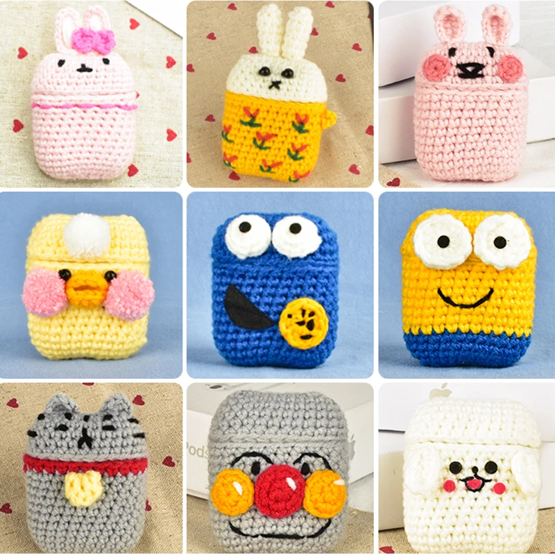 

Cartoon Cute Knitting Earphones Case for Apple Airpods Case Accessories Bluetooth Earphones Handmade Case Protective Cover Decor