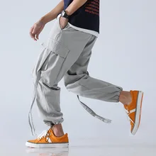 Повседневное военные свободные брюки-карго мешковатые стиль сафари хип-хоп брюки лодыжки Длина Спортивные штаны брюки уличная