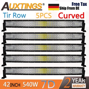 

Auxtings 5PCS/Lot 42inch 540w Curved 3-rows movable bracket IP67 waterproof high power tri rows 42''7D LED light bar offroad