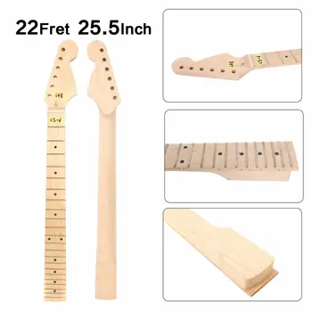 

Diy Electric Guitar Neck Maple 22Fret 25.5inch Handmade Unfinishde #CS6