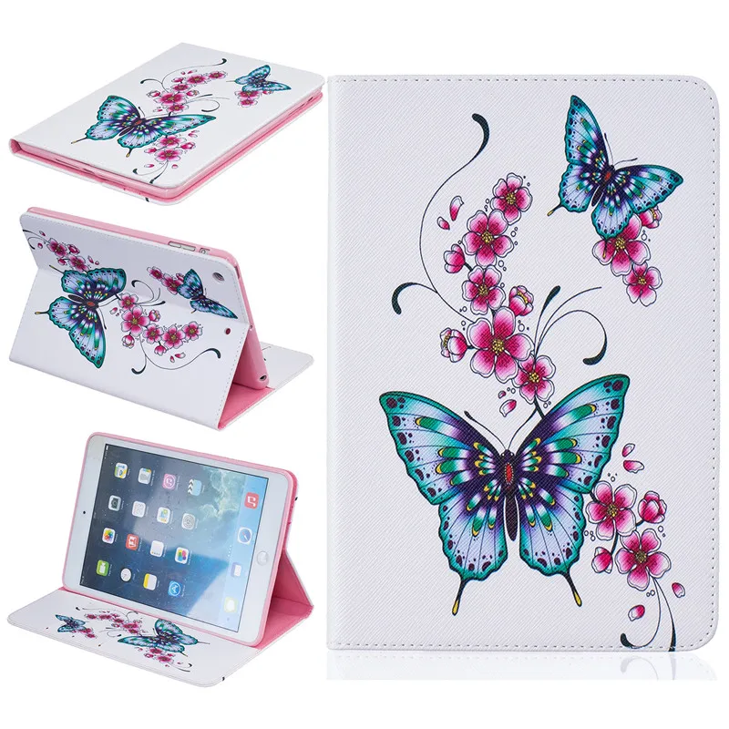 Новинка чехол-книжка из искусственной кожи с рисунком бабочки для Apple ipad Mini 1 2 3