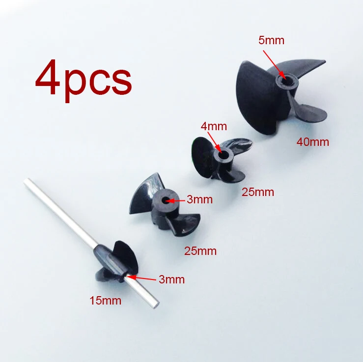 4 Pcs Ejector Propeller 2-blades/3-blades 3/4/5mm Drive