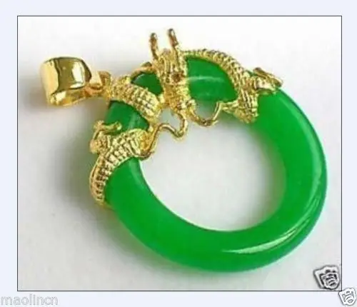 

shipping Jewellery dragon green jade pendant necklace chain