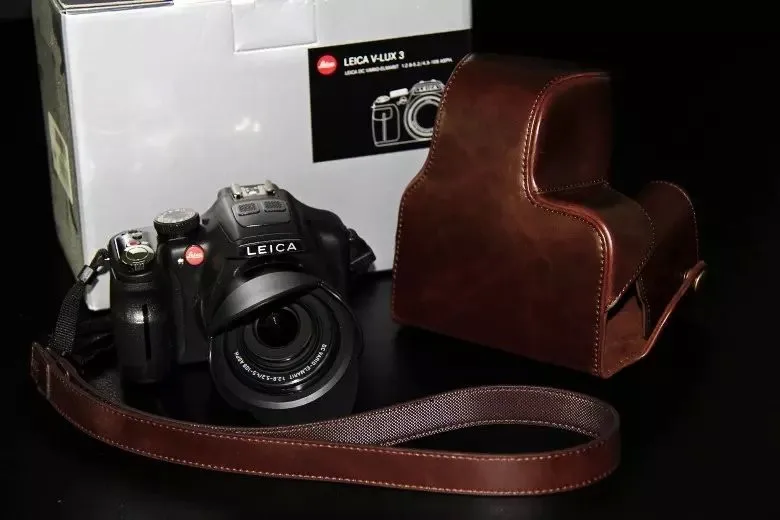 Высококачественная камера кожаный чехол сумка для Leica V-LUX4 с плечевым ремнем Чехол Сумка