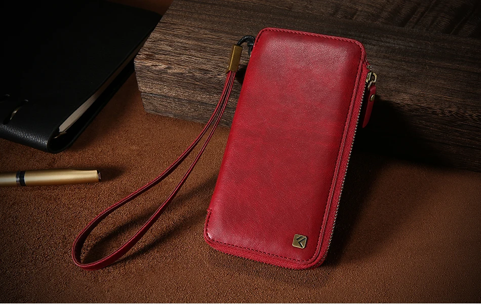 PU Wallet Case For iPhone 6 6S 7 Plus Leather Cover Zipper Handbag (1)