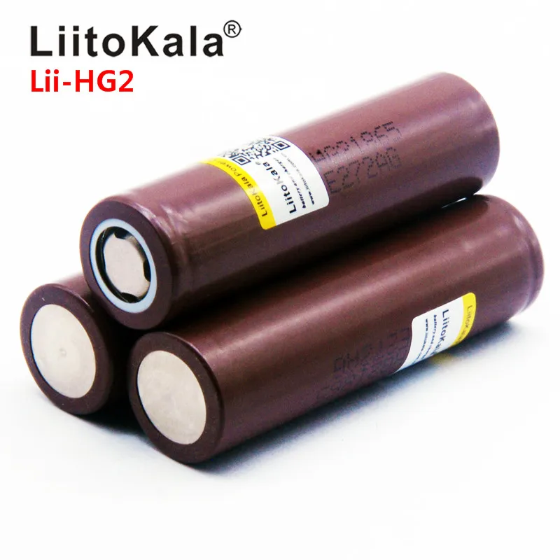 Аккумуляторная батарея LiitoKala HG2 18650 3000 мАч высокая мощность разряда 30 А большой