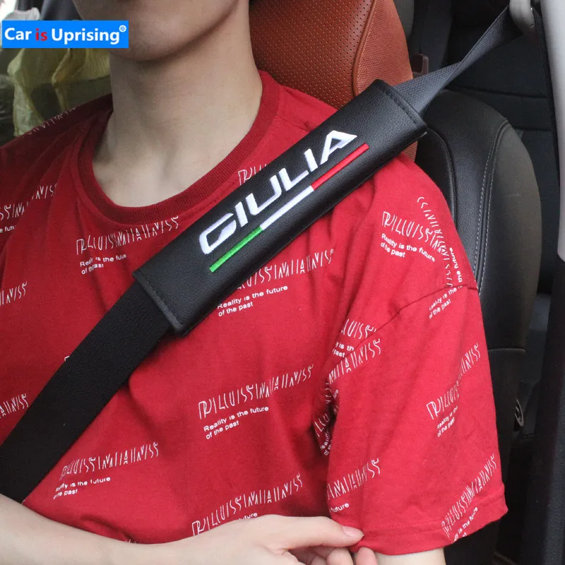 

2pcs Hot new car-styling all Pu material Safety belt for alfa romeo Giulia car styling