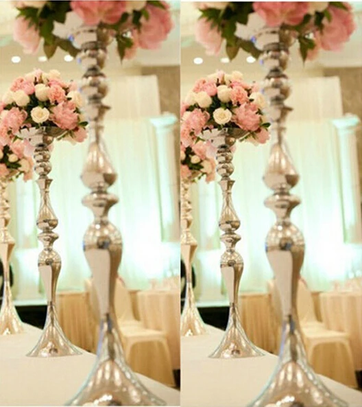 New Metal Electroplate Silver Mermaid Vase Table Centerpiece New Metal Electroplate Silver Mermaid Vase Table Centerpiece Candle Holder Wedding Christmas Decoration 45cm High