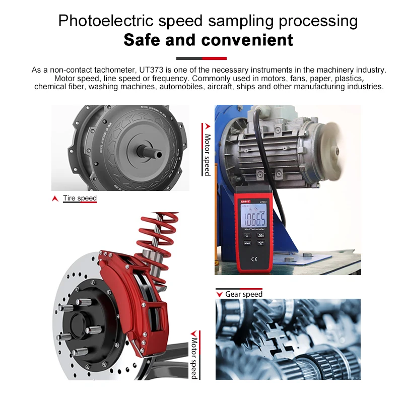 UNI-T UT373 Мини цифровой лазерный тахометр Бесконтактный тахометр диапазон оборотов 10-99999 ОБ/мин Тахометр одометр км/ч подсветка