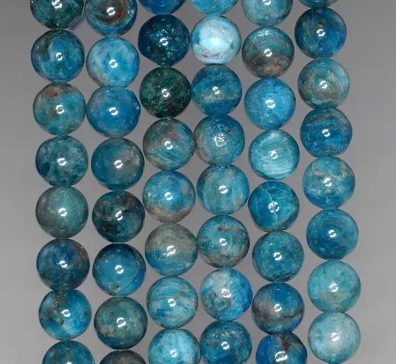 8MM Connoisseur Blue Apatite Gemstone Round Loose Beads 7.5 inch Half Strand (90182993-117) | Украшения и аксессуары