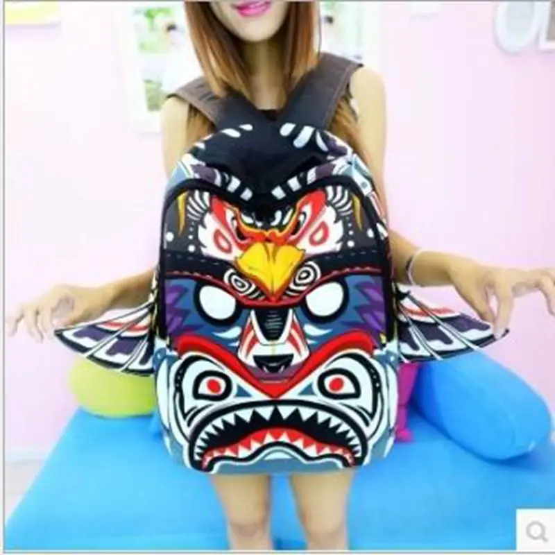 2016 Real Kpop Fashion Sprayground Backpacks Eagle Totem Backpack With Wings Laptop School Bags