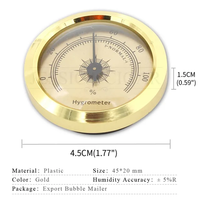 GALINER Professional Cigar Hygrometer Accurate Mini Portable Mechanical