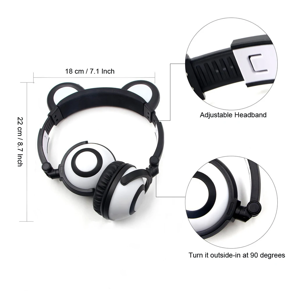 Милый медведь/кошка ухо светящиеся Bluetooth наушники светодиодный мигающий светящиеся цветные наушники Регулируемая гарнитура подарок для детей