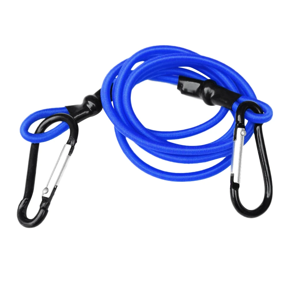 0.16 inch Elastic Kayak Canoe Tow Leash Tow Line Securing Lanyard with 2 Aluminum Carabiner Snap Hooks Kayak Tow Line