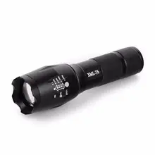 Premium Black Outdoor Camping Fishing Flashlight Gifts Tactical Flashlight LED Zoom Military Torch 18650 Battery Charger