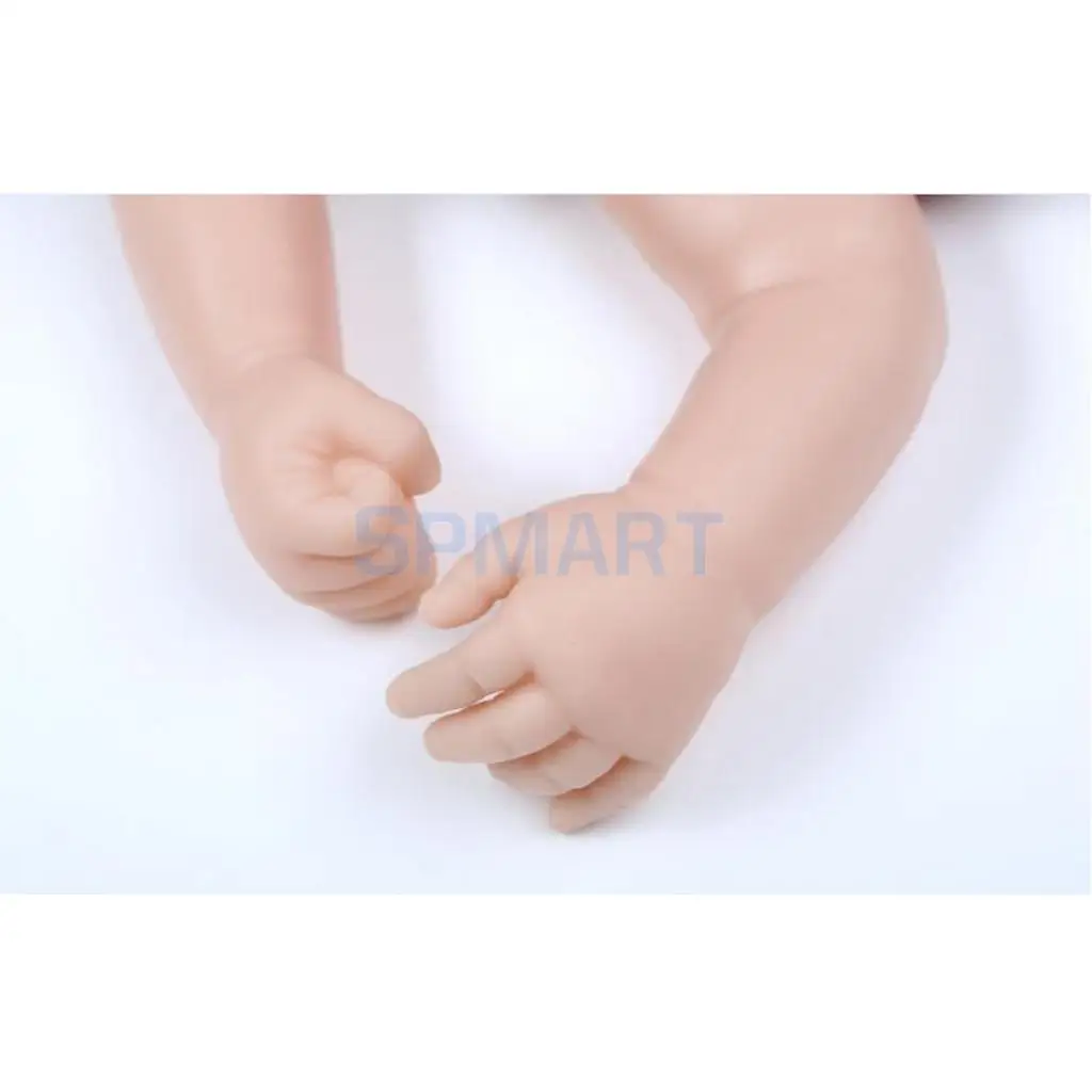 Unpainted 22inch Reborn Kits Silicone Head Full Limb Baby Mold & Mohair Curly Hair & Magnetic Dummy Pacifier DIY Making
