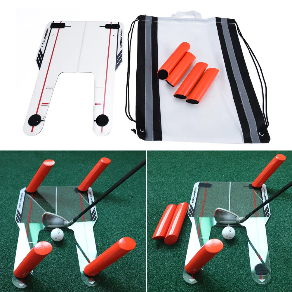

Mayitr Golf Putting Mirror Alignment Training Aid Swing Practice Trainer Speed Trap Base & 4 Speed Rod Golf Accessories