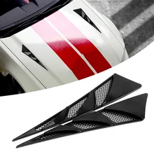 LEEPEE, 1 пара, наружное украшение автомобиля, наклейки на капот автомобиля, черные, универсальные, боковое, воздухозаборное, вентиляционное покрытие, декоративная, для автомобиля LEEPEE, 1 пара, наружное украшение автомобиля, наклейки на капот автомобиля, черные, универсальные, боковое, воздухозаборное, вентиляционное покрытие, декоративная, для автомобиля