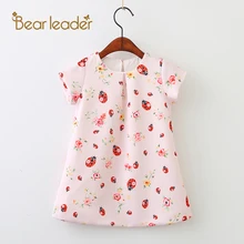 Bear leader/платье для девочек; Новинка г.; Весенняя брендовая одежда для девочек; классическая клетчатая одежда без рукавов с цветочным принтом; аксессуары для детей