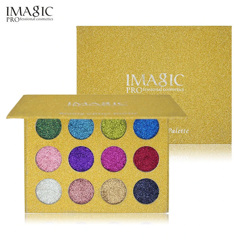 IMAGIC Glitter Eyeshadow Make Up Cosmetic Palette 12 Color