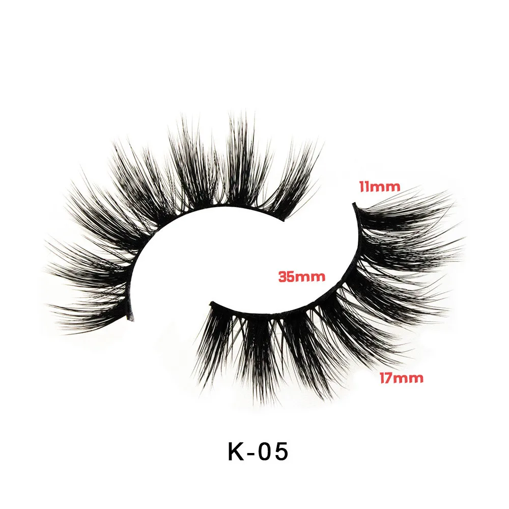 Корона ресницы 5 пар частная этикетка искусственные 3D норковые ресницы толстые ручной работы безжалостные Роскошные макияж шелковые ресницы - Цвет: K-5