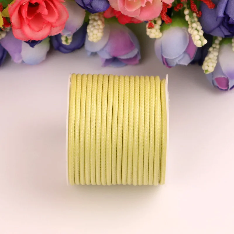 DIY Wax Line Round Teabag Waxed Cotton Hand Made 2mm Necklace Rope Hand Knitting Cord 1 Roll String Beading Thread - Цвет: khaki