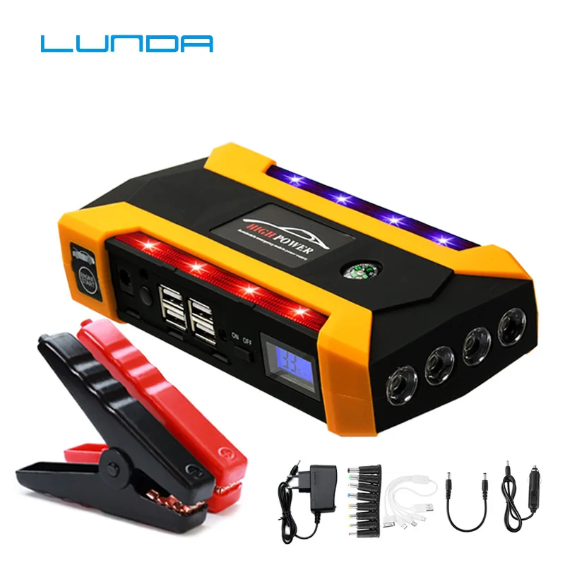 

LUNDA For 6L Petrol 4L Diesel Current 12V Car Jump Starter Portable Starting Device Power Bank Charger Battery Booster