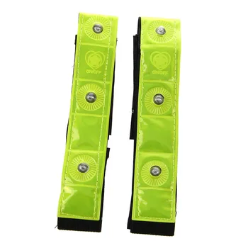 

2 x Reflective Band Arm Leg Strap Belt 4 LED Light Cycling Running Jogging