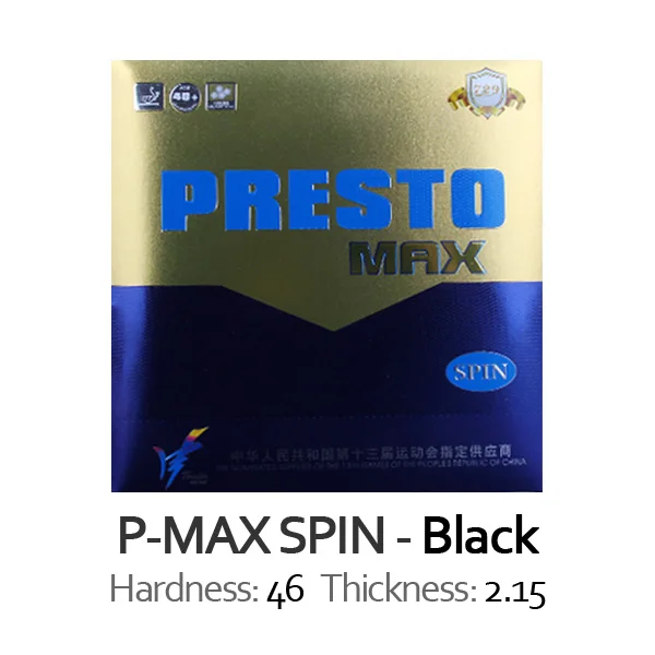 Дружба 729 PRESTO Макс спин/скорость(не липкая Резина+ макропористая губка) Настольный теннис резиновая губка для пинг-понга - Цвет: MAX SPIN Black