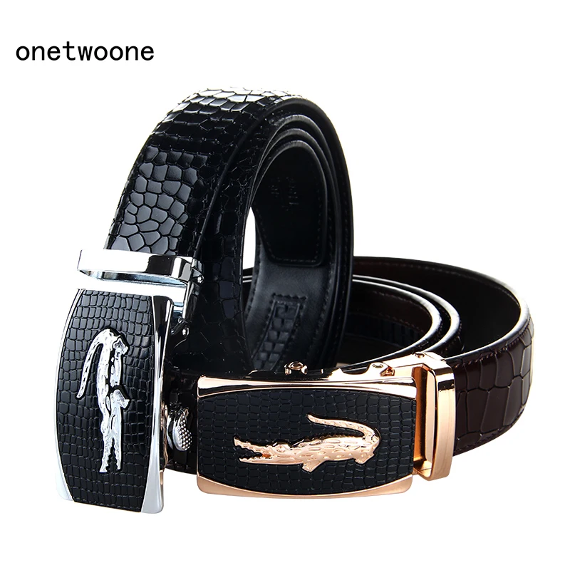 

2016 New Arrival Mans Genuine Leather Belt Causual Leather Belt Men Luxury Brand Designs Cowhide Straps Crocodile Buckle Belt