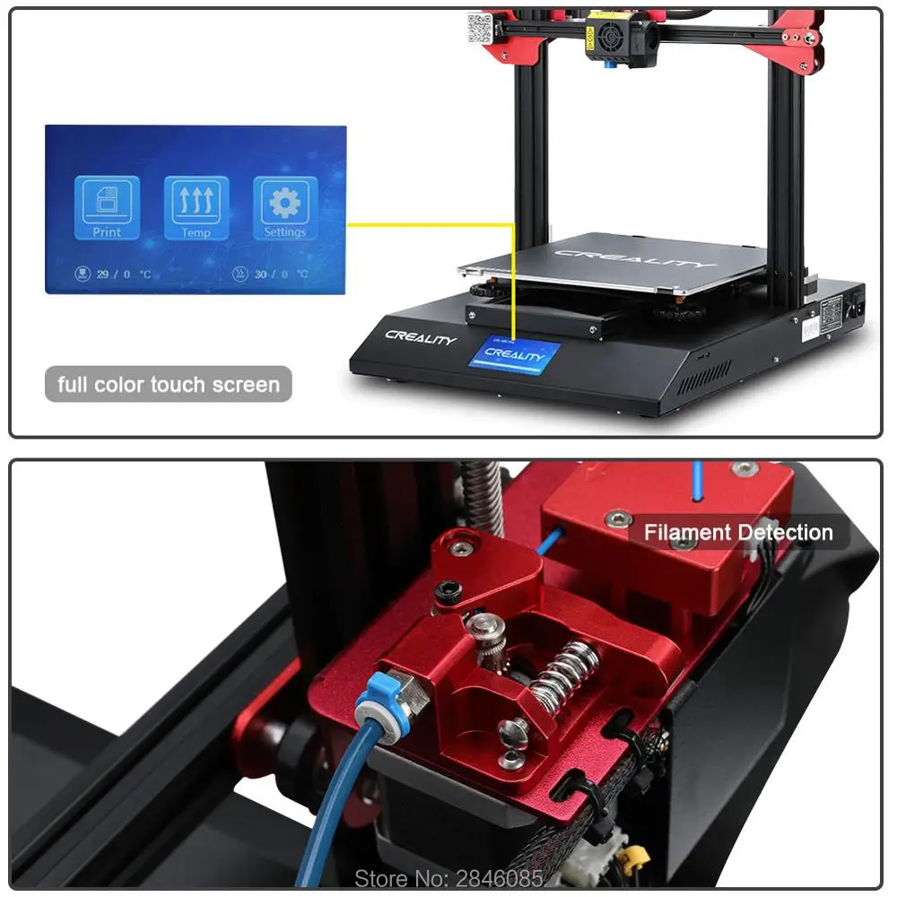 CREALITY 3D CR-10S Pro датчик автоматического выравнивания принтер 4,3 дюймов сенсорный ЖК-дисплей Печать накаливания обнаружения Funtion MeanWell power