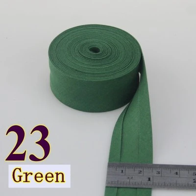 Cinta de bies de algodón doblada individualmente, de 25 mm (1") de ancho adicional y 12 metros, planchada en la parte posterior, para accesorios de costura y manualidades de prendas de vestir
