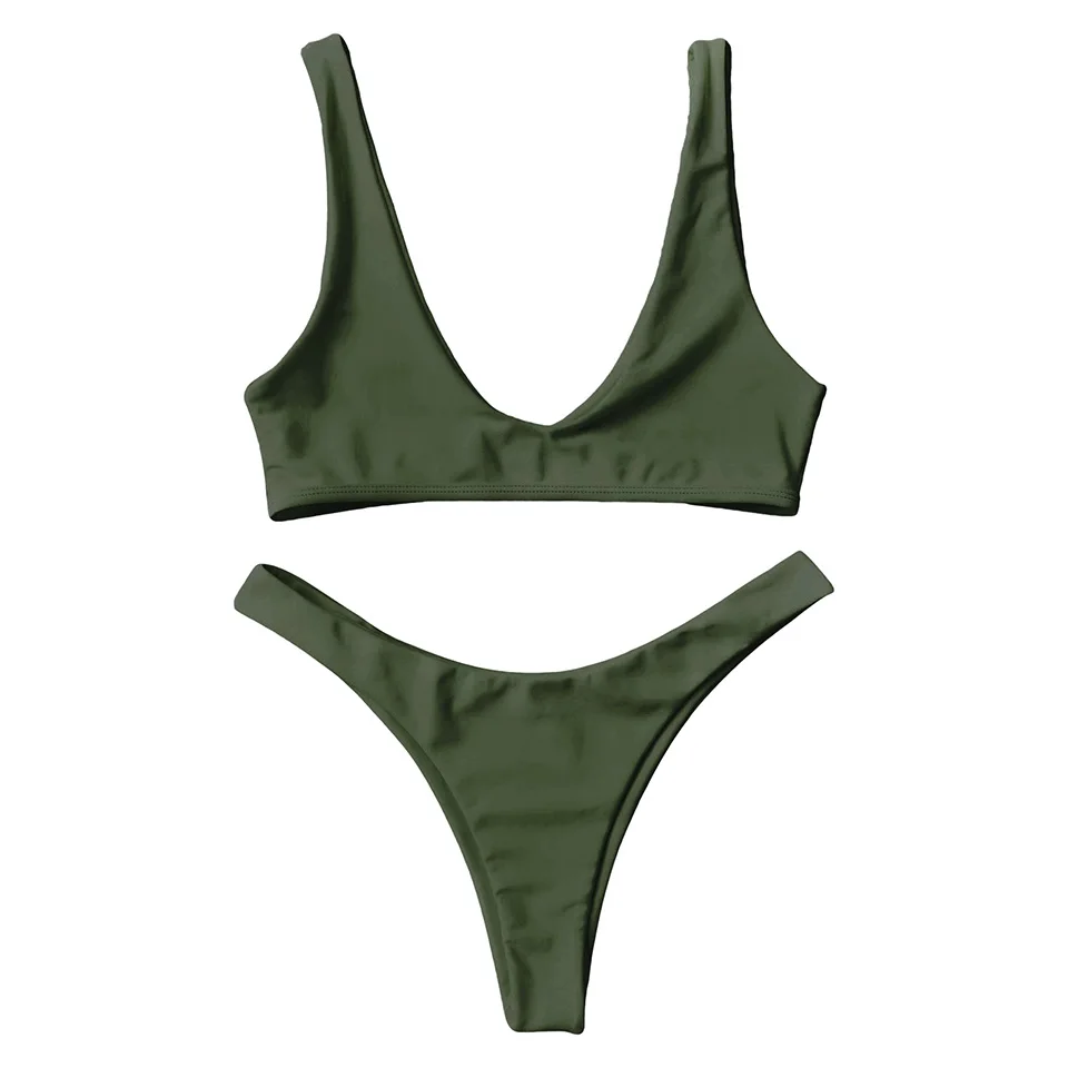 

Sexy Bikinis Women 2019 Brazilian Swimsuit Solid Bathing Suit Strape Push Up Swimwear Female Mayo Beach Bathers