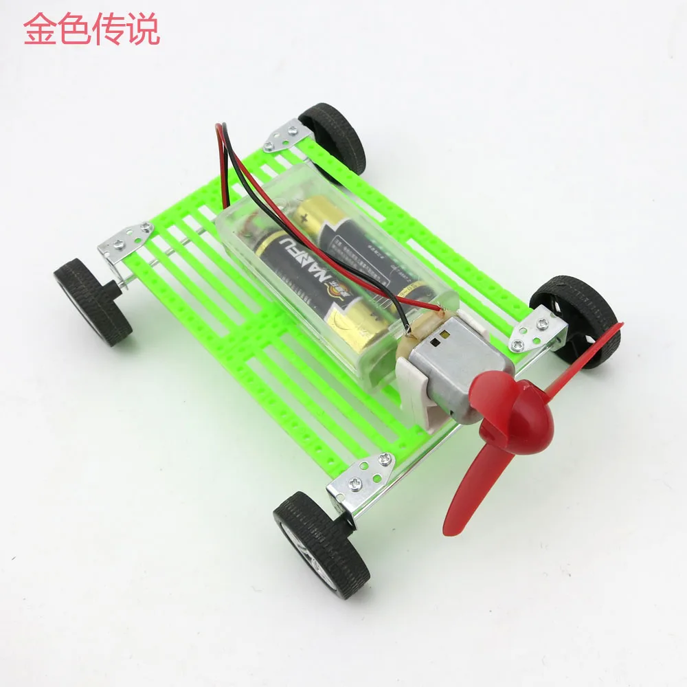 F17926 DIY Assembles Toy Motor Propeller Wind Power Car DIY for Kids 8 11 15cm 4WD