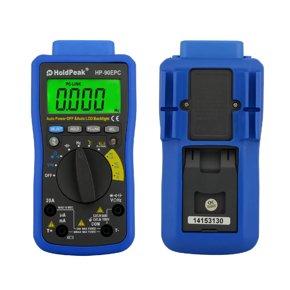 

Holdpeak Hp-90epc Multimetro Digitais Usb Multimeter Digital Auto Range Multimeter Capacitance Meter Data Usb With Carry Bag