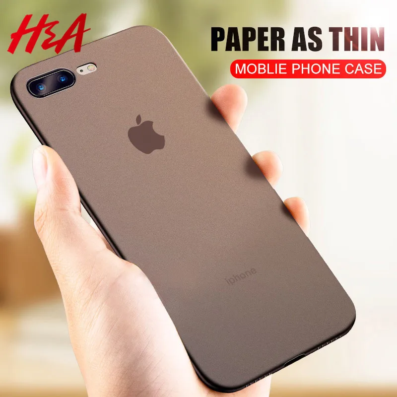 Kopen H amp; Een Ultradunne Matte Telefoon Case Voor iPhone 7 8 6 6 s Plus Hard PC Transparant Cover Voor iPhone 8 7 Plus Beschermhoes Shell