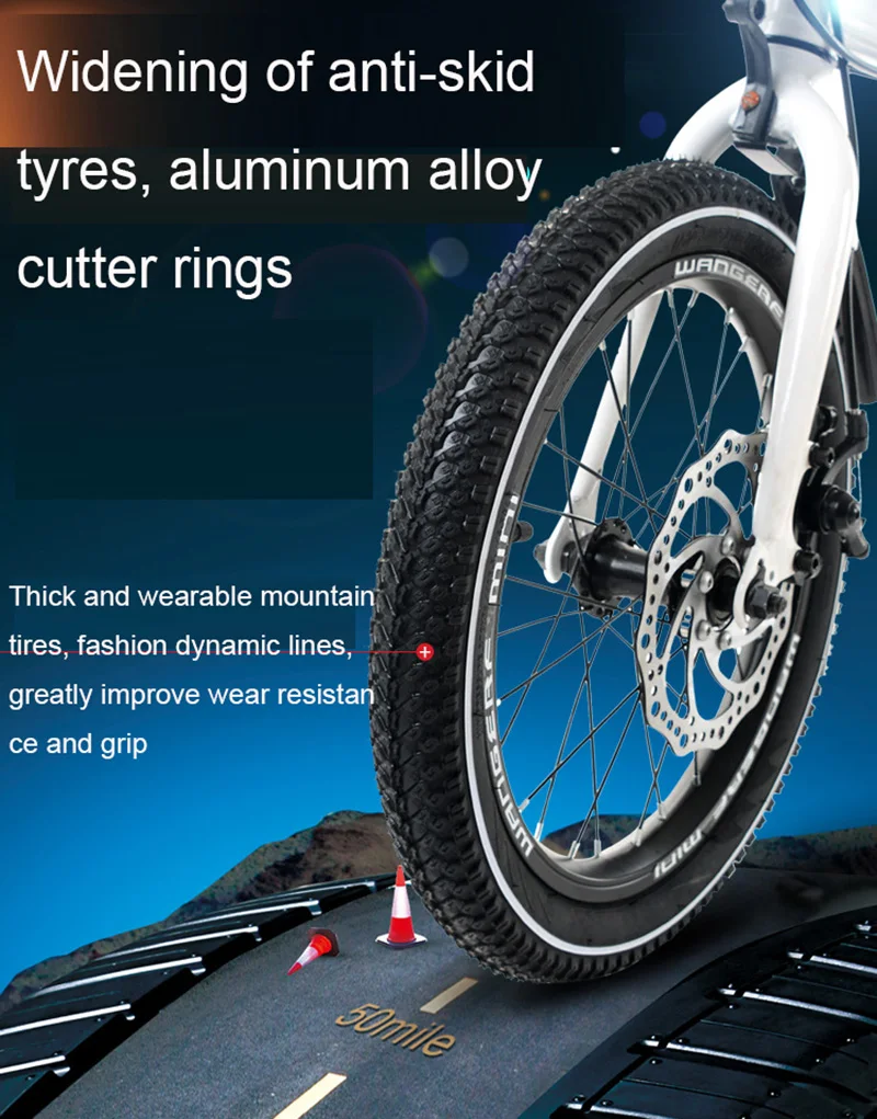 Excellent Adult Folding Bike 16-Inch Speed Change Two-Disc Brake Folding Car Small Wheel Portable Student Leisure Bicycle 5