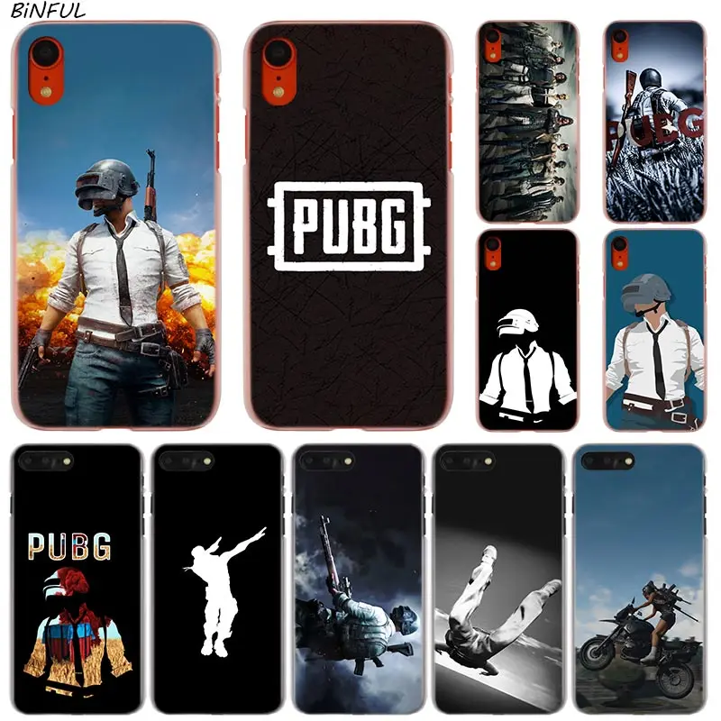 Модный прозрачный жесткий чехол для телефона game pubg iPhone X XS Max XR 8 7 6 6s Plus 5 SE 5C 4