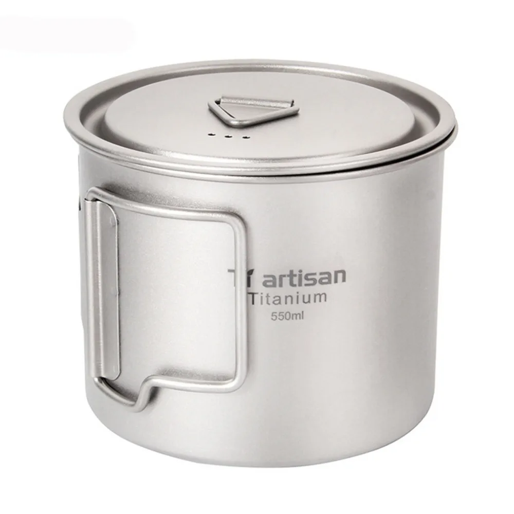 Ultralight Titanium Cup Picnic Outdoor Titanium Water Mug With Folding