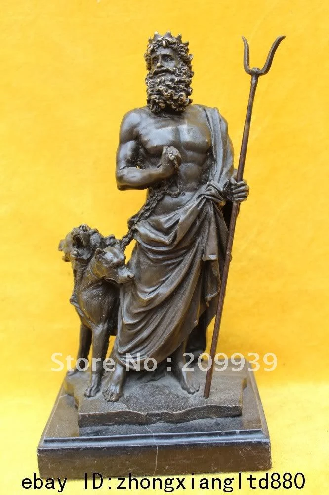 マーブルベースアートブロンズ ギリシャ神話ハデス ポセイドン犬彫刻像 Sculpture Statue Statuesculpture Silicone Aliexpress