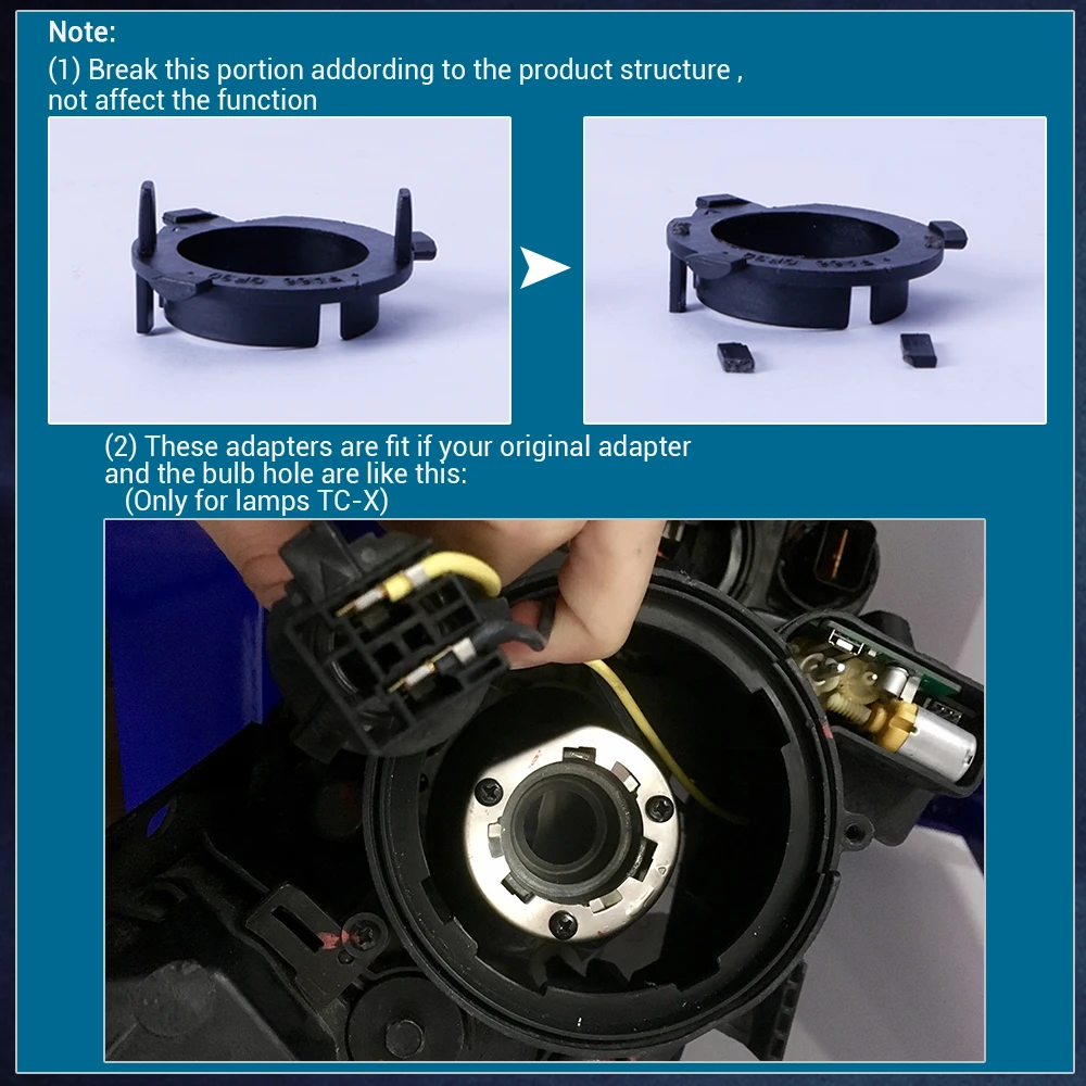 For Kia K4 K5 Sorento Hyundai Veloster Coupe Sonata 9 Grand SantaFe 2 Pieces H7 LED Headlight Bulbs Adapter Base Holder
