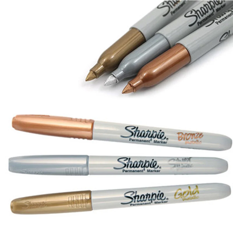 1 Pieces American Sharpie 39100 Metallic Permanent Marker Wallpaper Oily Sign Not Faded Signature Marker Gold Silver Copper