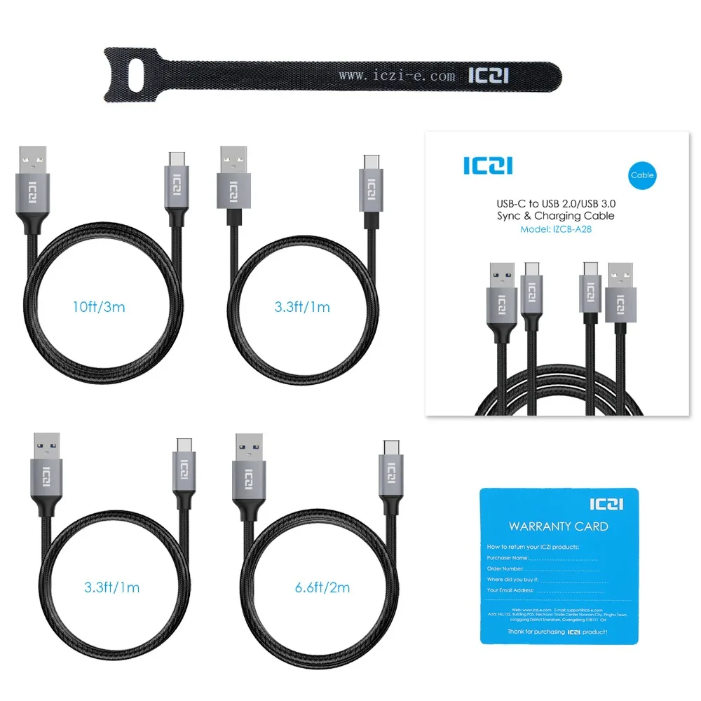 ICZI 4 шт. usb type C кабель USB к 3 0 2 кабели быстрое зарядное устройство для передачи