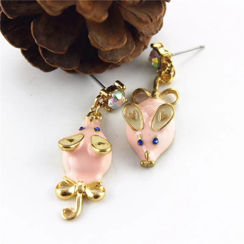 

XQ Free shipping 2015 The new mouse Earrings The new popular banquet texture