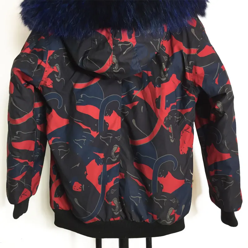 Bombardiers Rouge Fourrure Grande Capuchon Réel Femmes 2018 Doublure Bomber De Mode À Veste Conception Noir Taille Bleu 1EBqZ