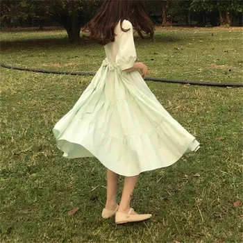 

Fashion Summer Dress Janpan Kawaii Cute Korean Ulzzang Short Sleeve Loose Waist Dress Casual Beach Office Dress for Girls